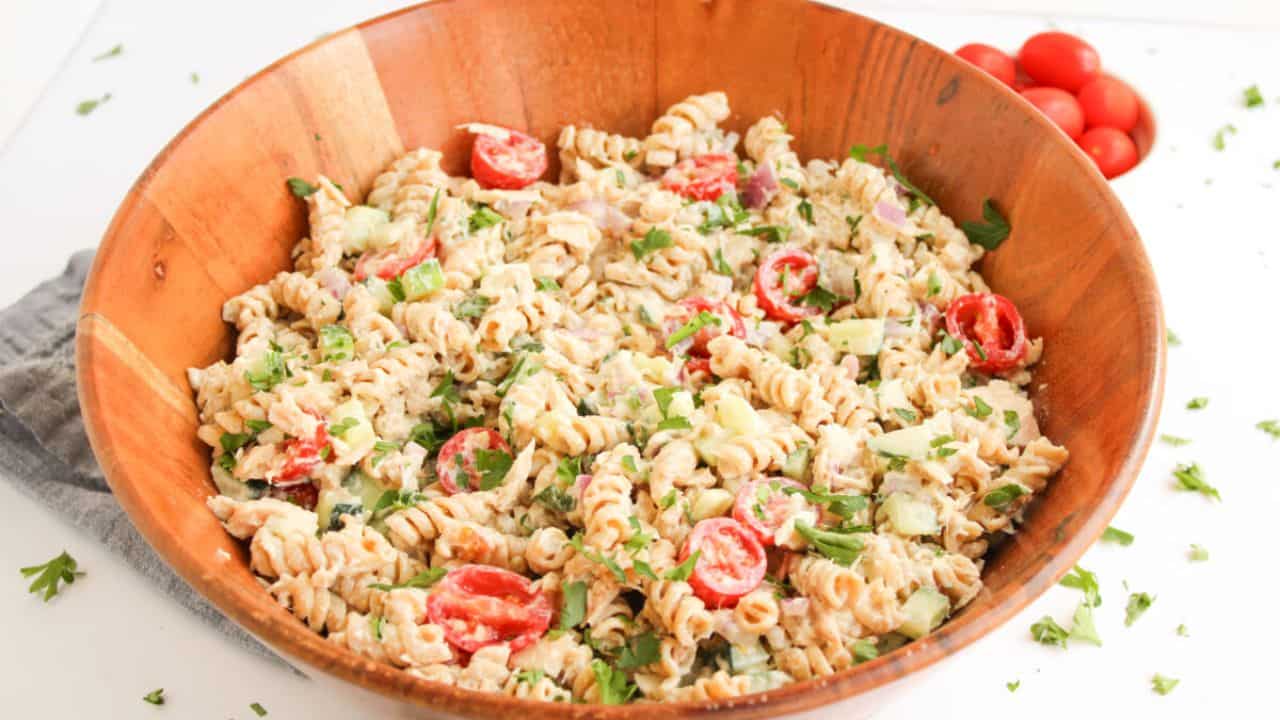 Tuna Pasta Salad with Mayo and Greek Yogurt