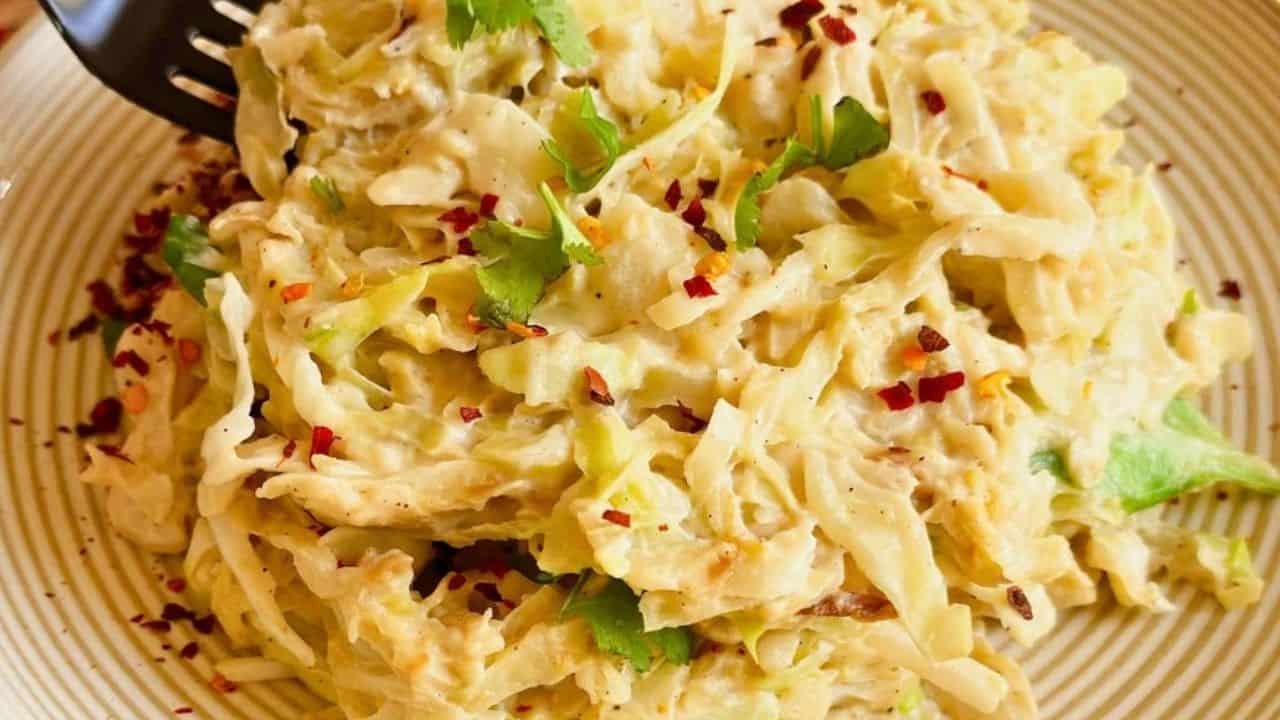 Vegan Cabbage Alfredo