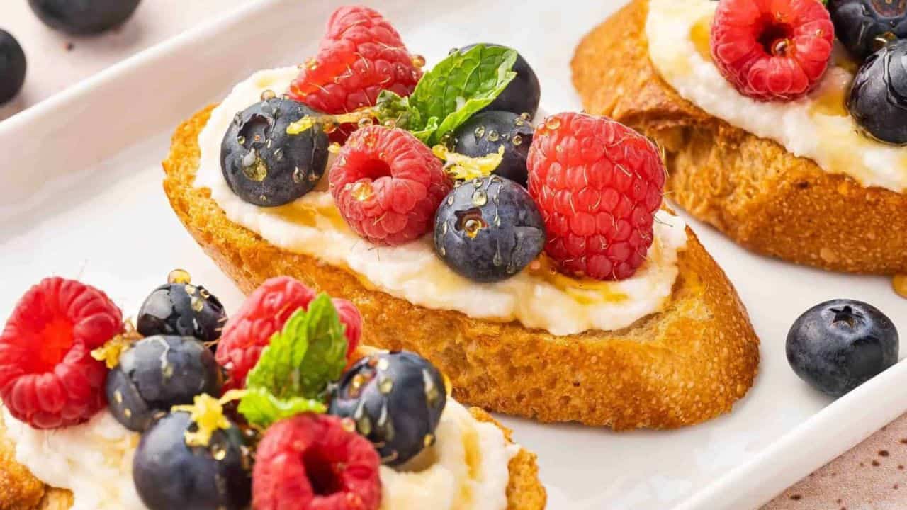 Whipped Ricotta Crostini with Summer Berries