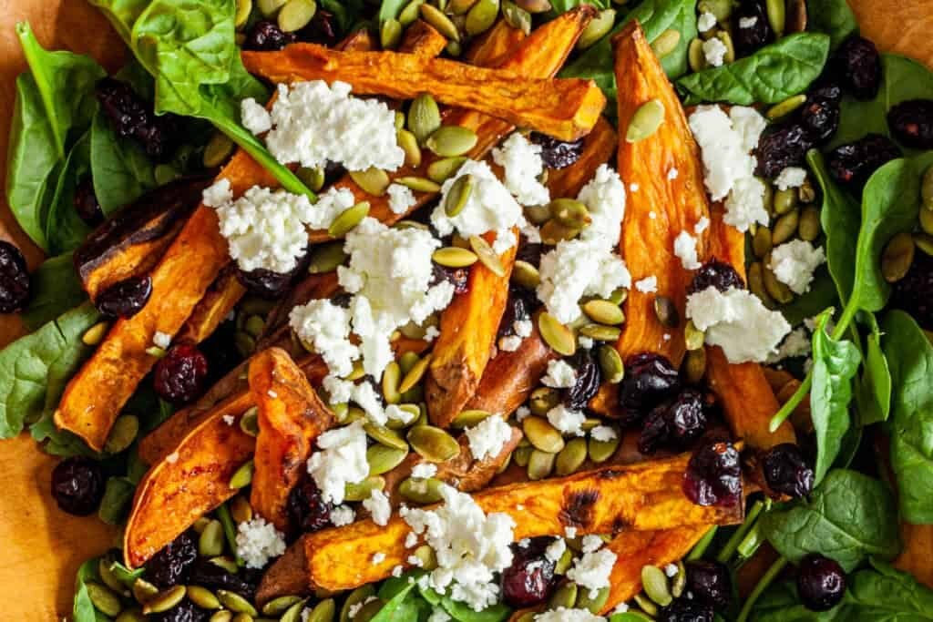 Winter Salad With Roasted Sweet Potatoes and Toasted Pepitas