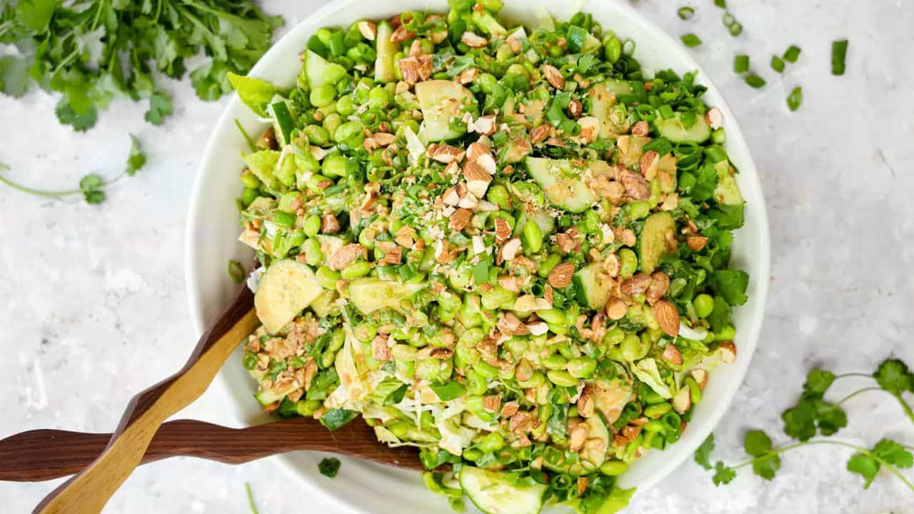 Cucumber Edamame Crunch Salad
