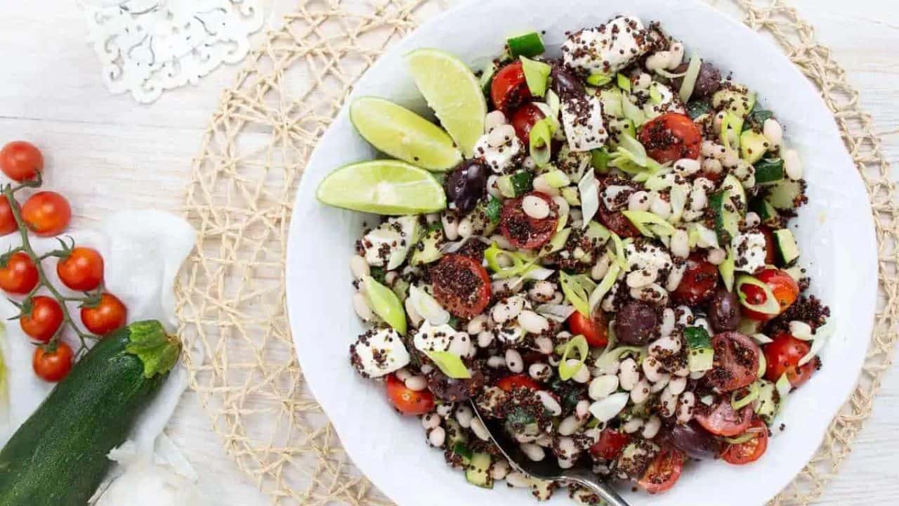 Mediterranean Bean Salad with Zucchini