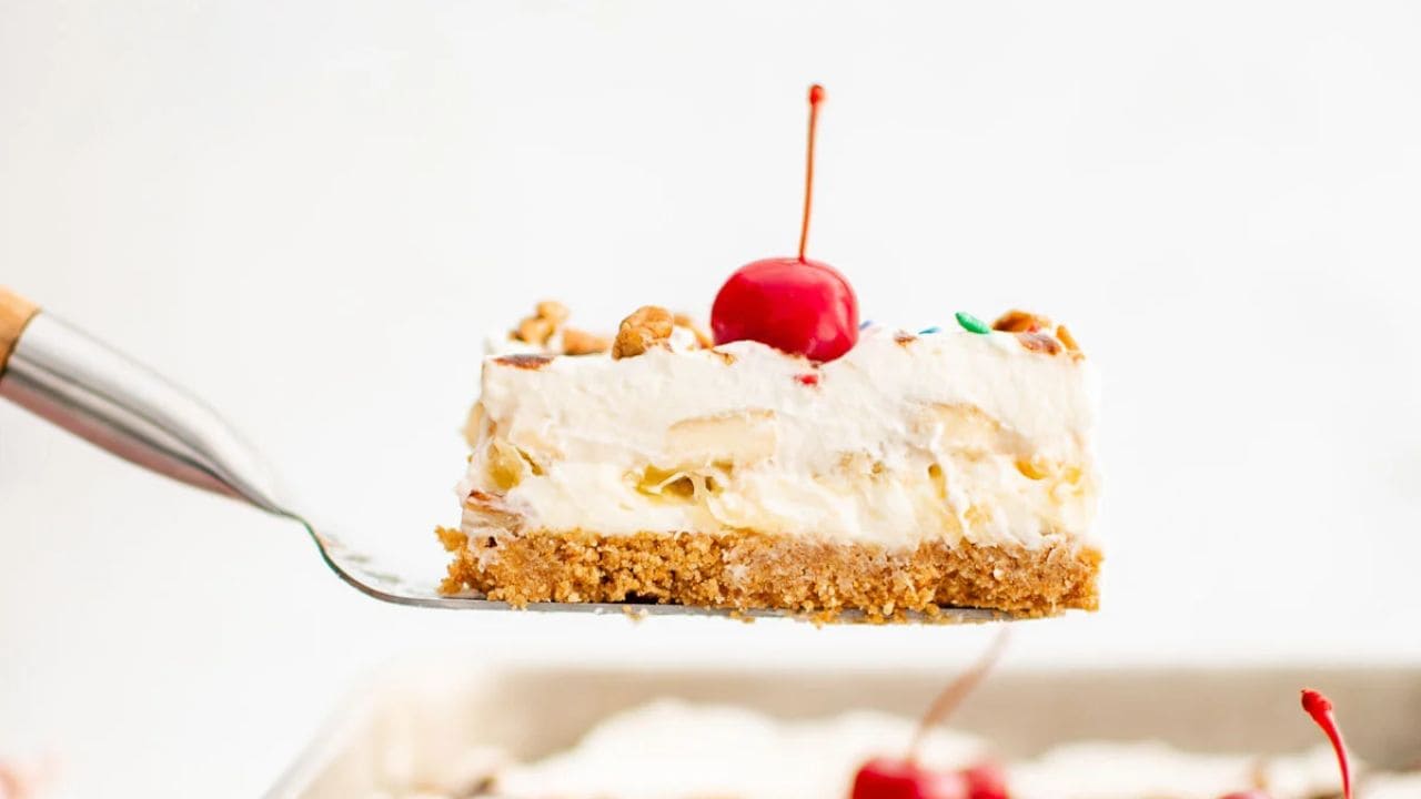 No Bake Banana Split Cake