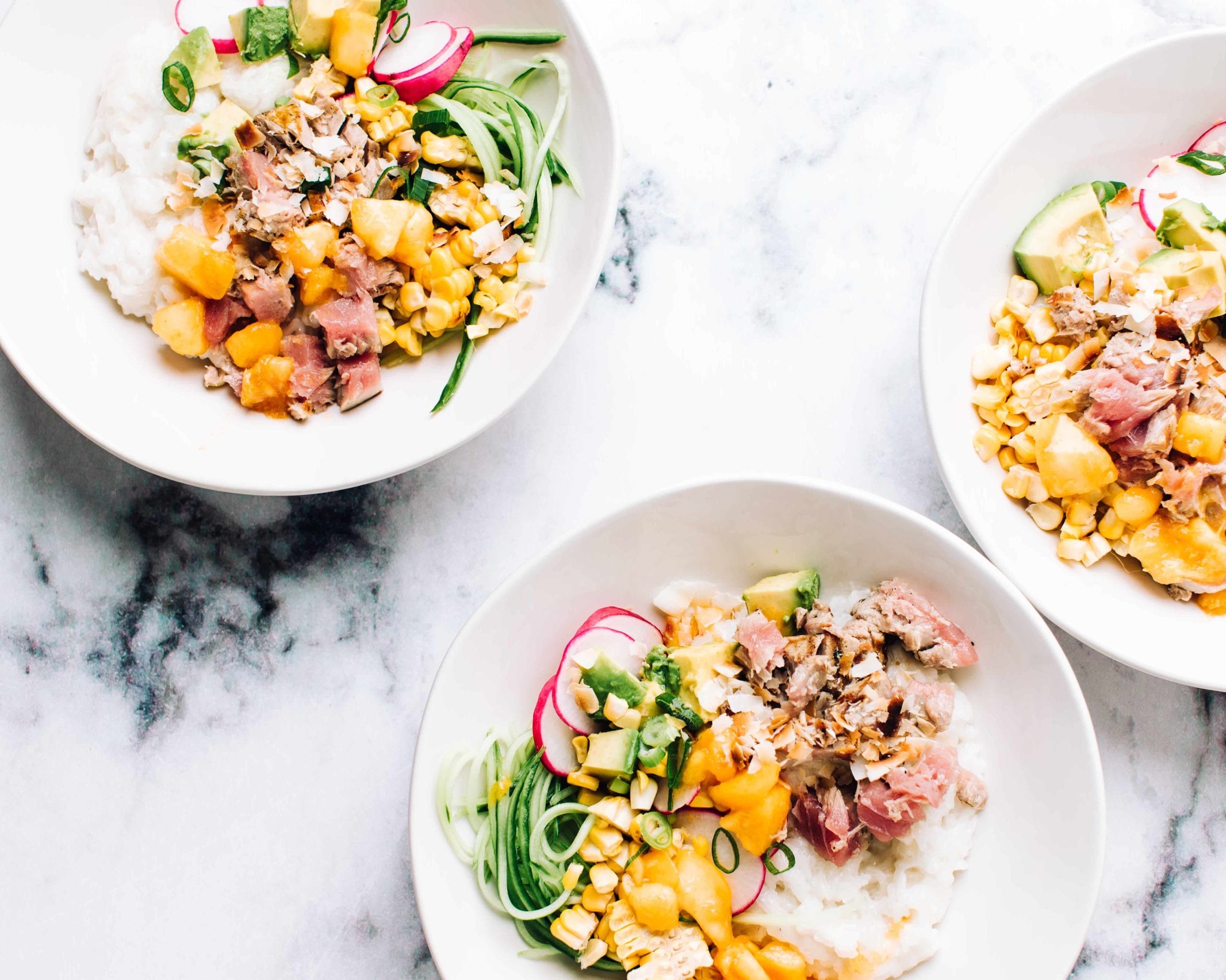 Tuna Poke Bowls With Coconut Rice
