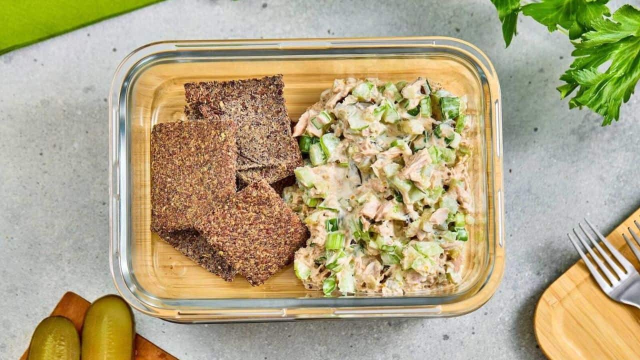Tuna Salad with Flaxseed Crackers