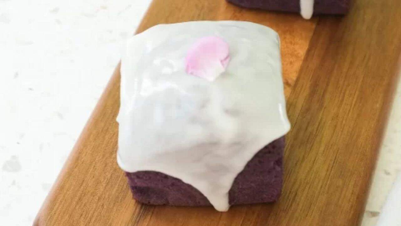 Ube Pound Cake with Coconut Glaze